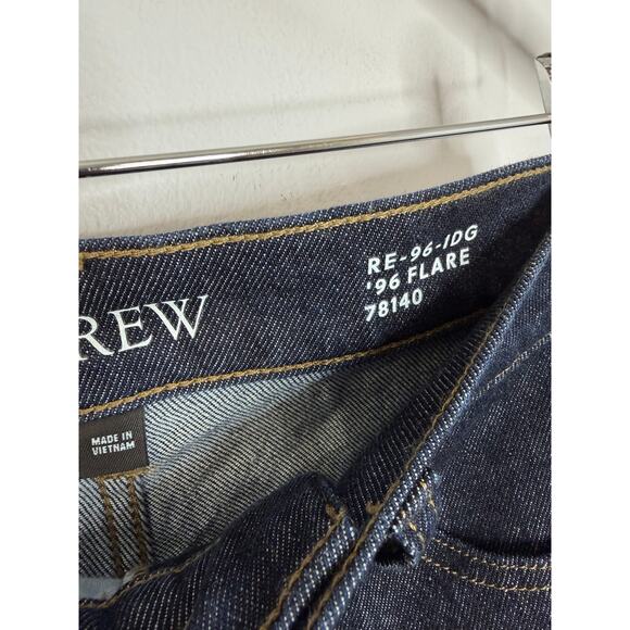 J. Crew High-rise Flare Wide Leg Jean Button fly Dark Wash Stretch Women's 24 - Picture 10 of 13